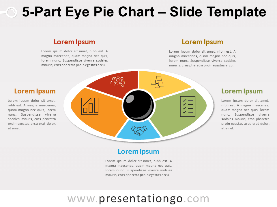 Gráfico Circular de Ojo de 5 Partes Gratis Para PowerPoint Y Google Slides