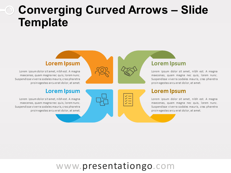 Flechas Curvas Convergentes Gráfico Gratis Para PowerPoint Y Google Slides