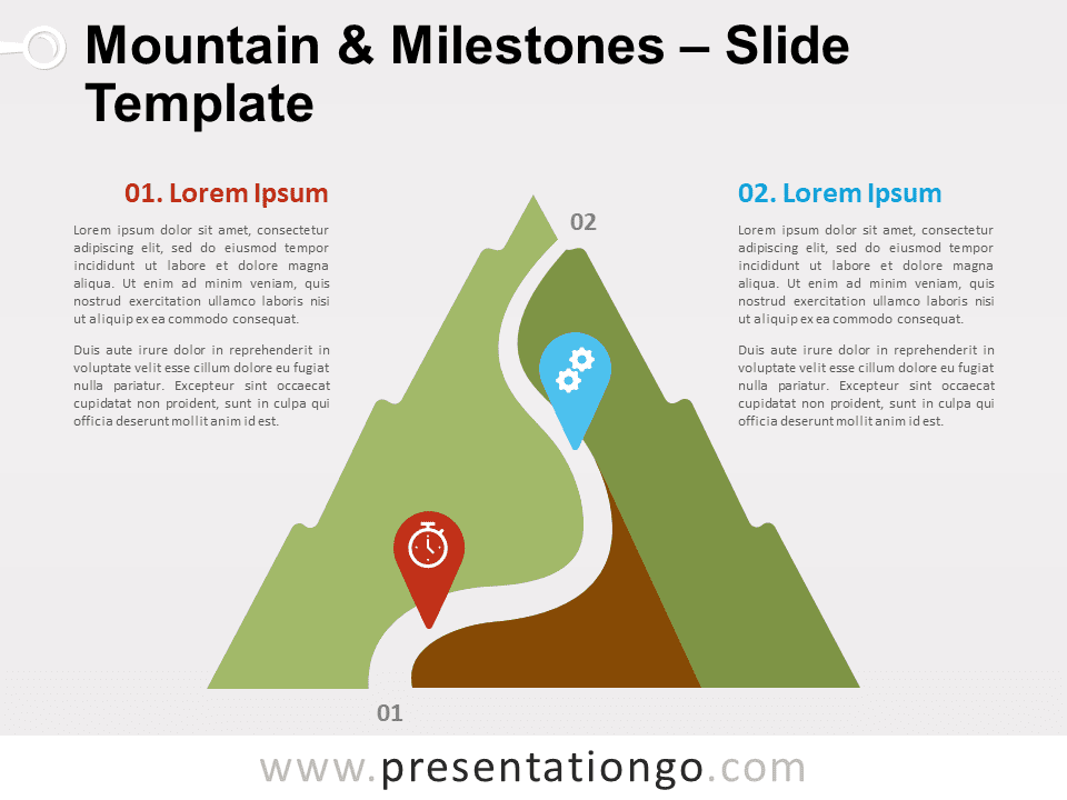 Montaña Y Hitos Gráfico Gratis Para PowerPoint Y Google Slides