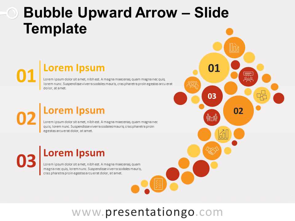 Flecha Ascendente de Burbuja Gráfico Gratis Para PowerPoint Y Google Slides