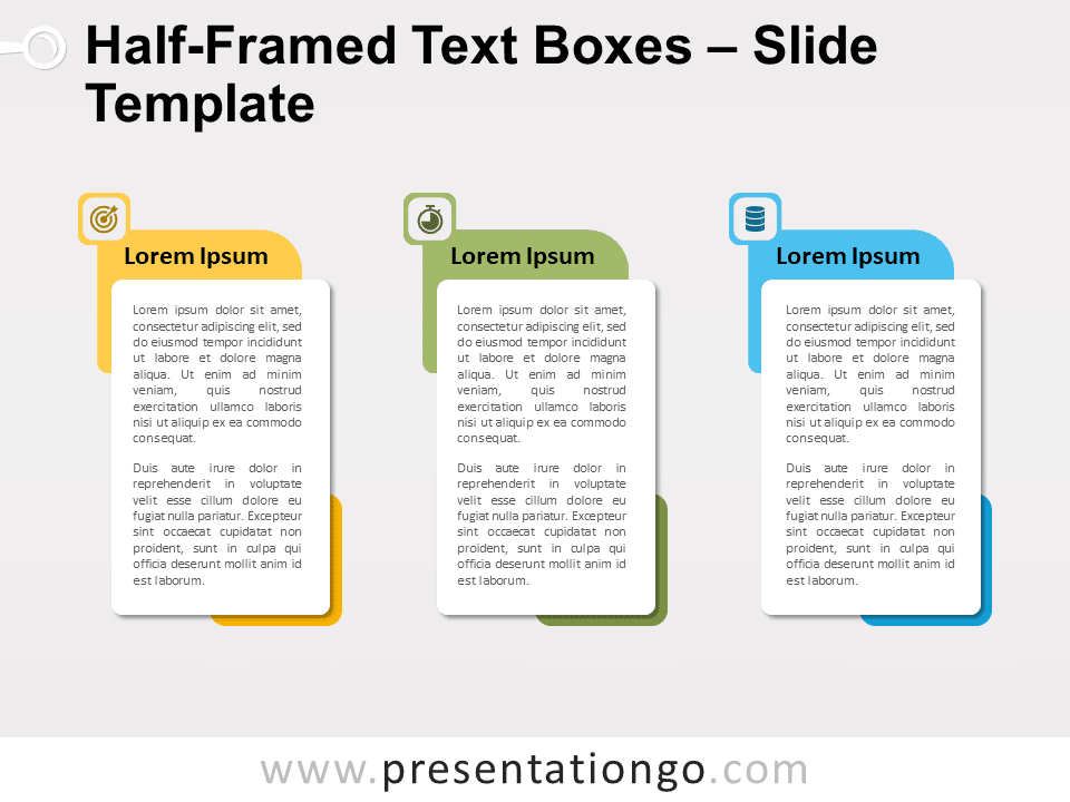 Cajas de Texto Medio Enmarcadas Gráfico Gratis Para PowerPoint Y Google Slides