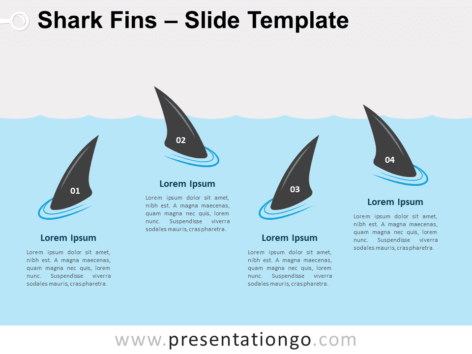 Puntas de Tiburón Gráfico Gratis Para PowerPoint Y Google Slides