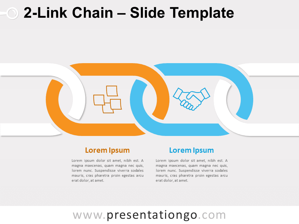 Cadena de 2 Eslabones Gráfico Gratis Para PowerPoint Y Google Slides