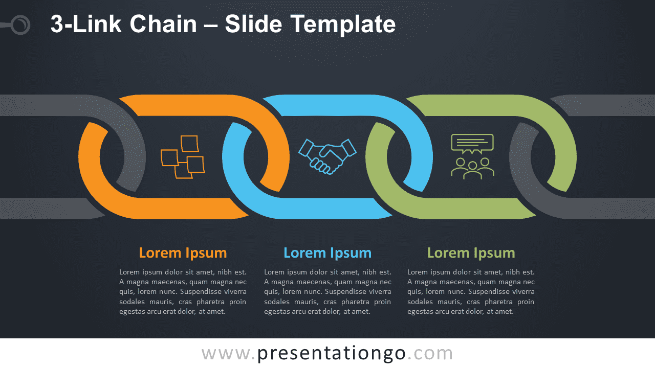 Free 3-Link Chain Graphics for PowerPoint and Google Slides