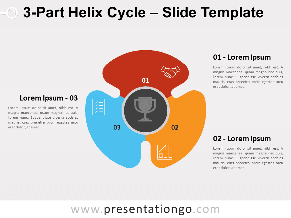 Ciclo de Hélice de 3 Partes Gráfico Gratis Para PowerPoint Y Google Slides