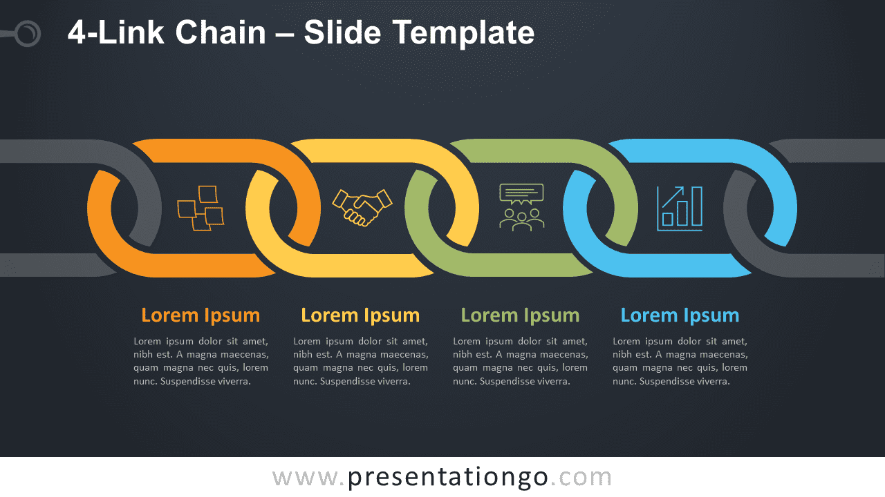 Free 4-Link Chain Graphics for PowerPoint and Google Slides