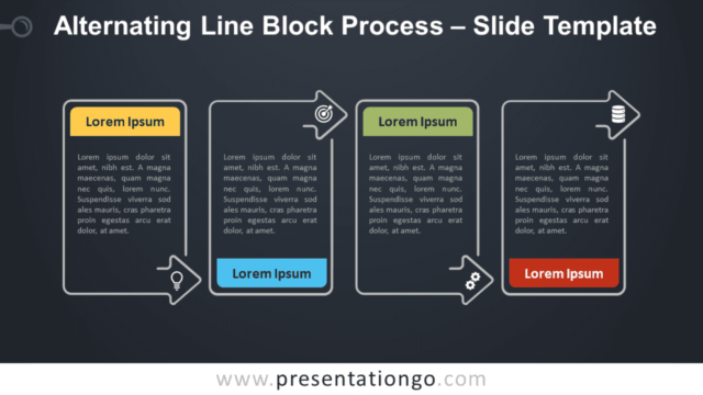 Free Alternating Line Block Process Table for PowerPoint and Google Slides