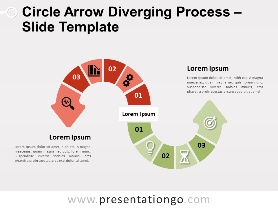 Free Circle Arrow Diverging Process for PowerPoint