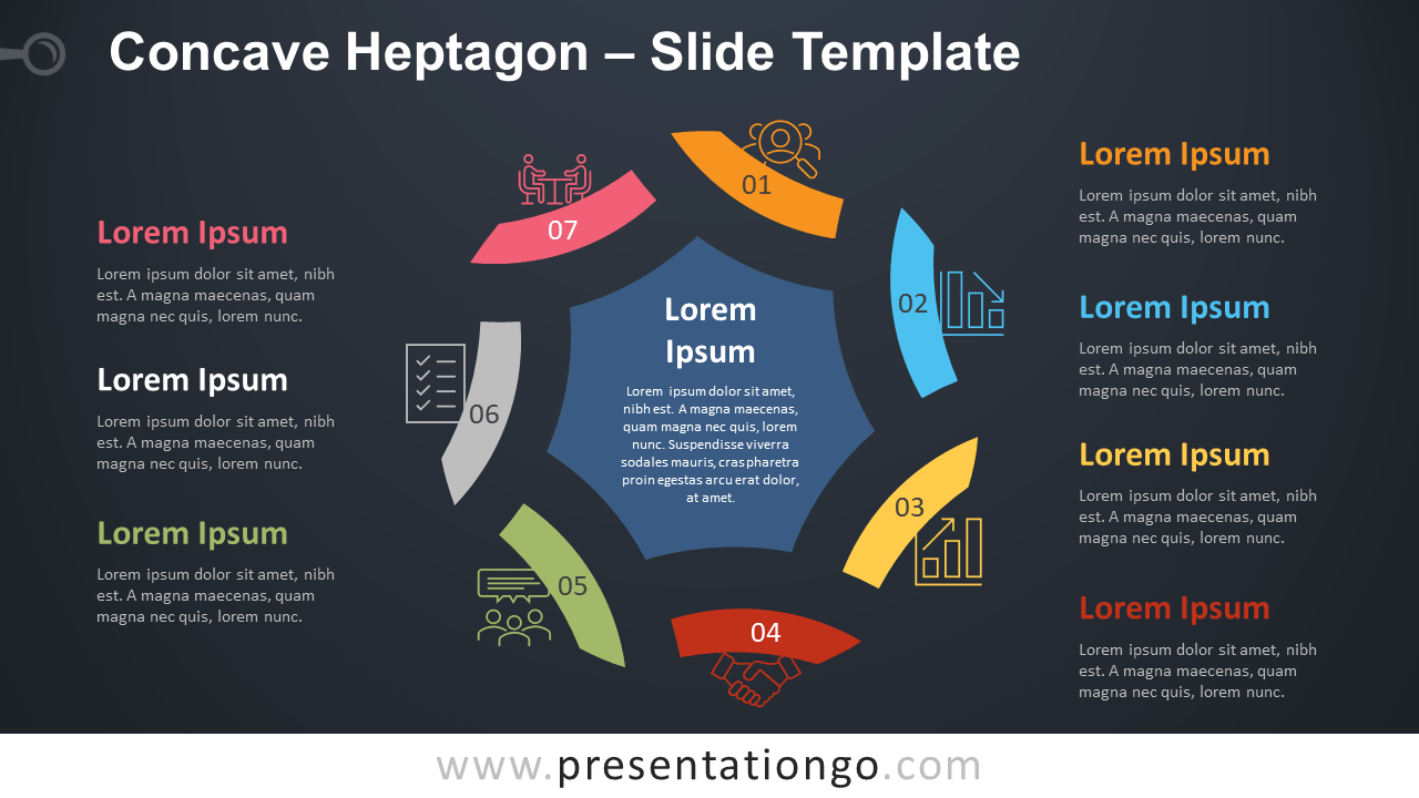 Free Concave Heptagon Diagram for PowerPoint and Google Slides