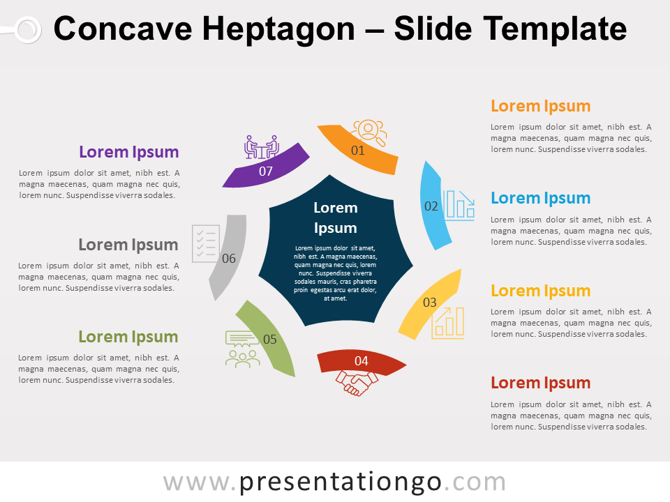 Heptágono Cóncavo Gráfico Gratis Para PowerPoint Y Google Slides