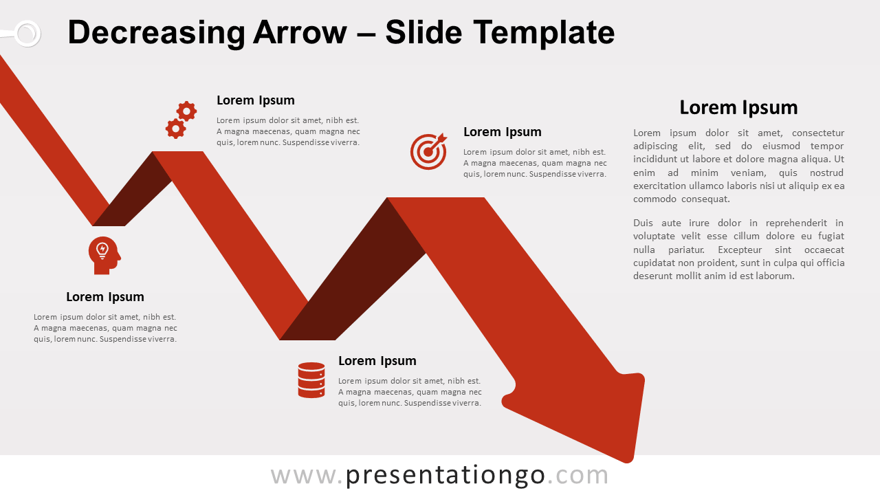 Free Decreasing Arrow for PowerPoint and Google Slides