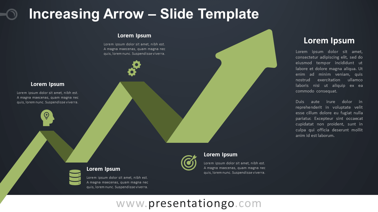 Free Increasing Arrow Graphics for PowerPoint and Google Slides