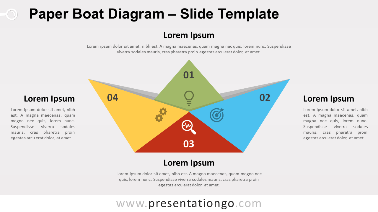 Free Paper Boat Diagram for PowerPoint and Google Slides