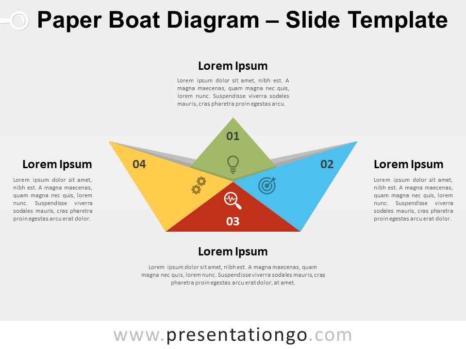 Diagrama de Barco de Papel Gráfico Gratis Para PowerPoint Y Google Slides