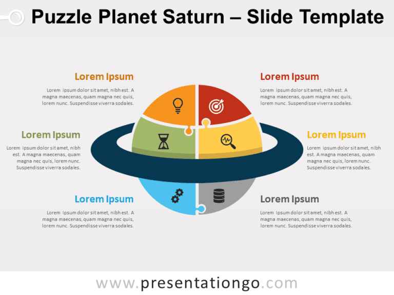 Free Puzzle Planet Saturn for PowerPoint