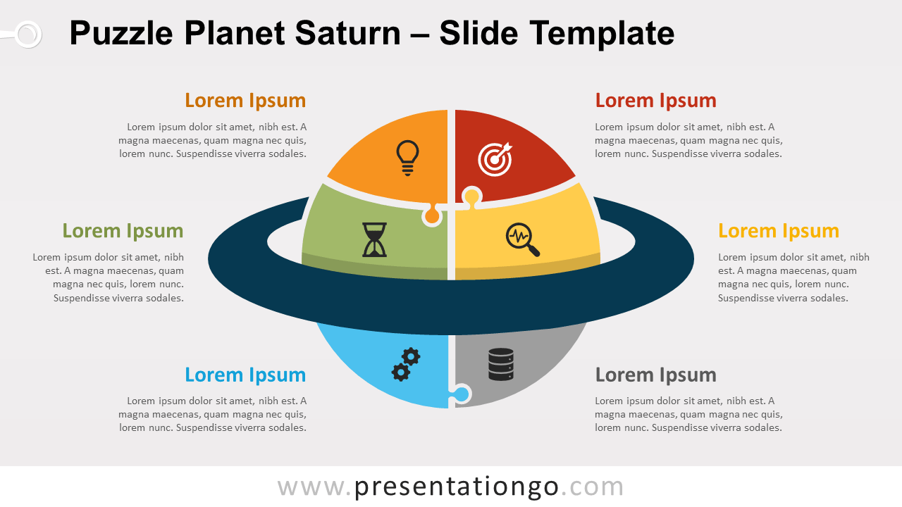 Free Puzzle Planet Saturn for PowerPoint and Google Slides