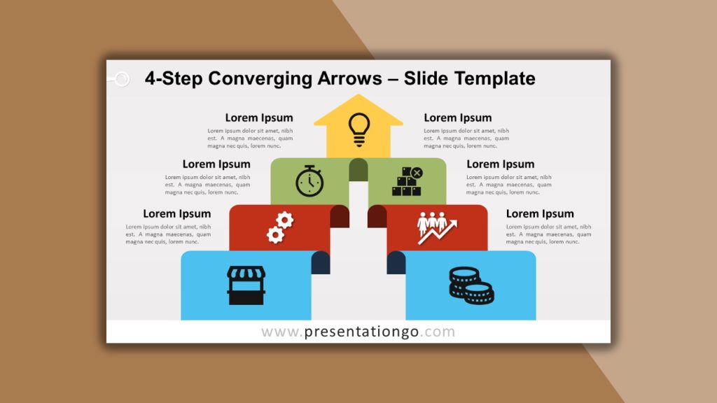 Free 4-Step Converging Arrows for PowerPoint and Google Slides