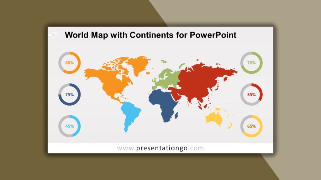 Free World Map with Continents for PowerPoint and Google Slides