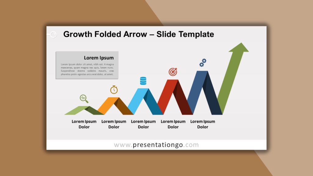 Free Growth Folded Arrow for PowerPoint and Google Slides