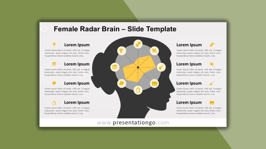 Free Female Radar Brain for PowerPoint and Google Slides