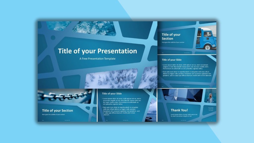 Free Blue Web Template for PowerPoint and Google Slides