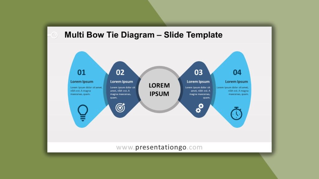 Free Multi Bow Tie Diagram for PowerPoint and Google Slides