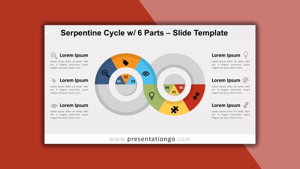 Free Serpentine Cycle with 6 Parts for PowerPoint and Google Slides