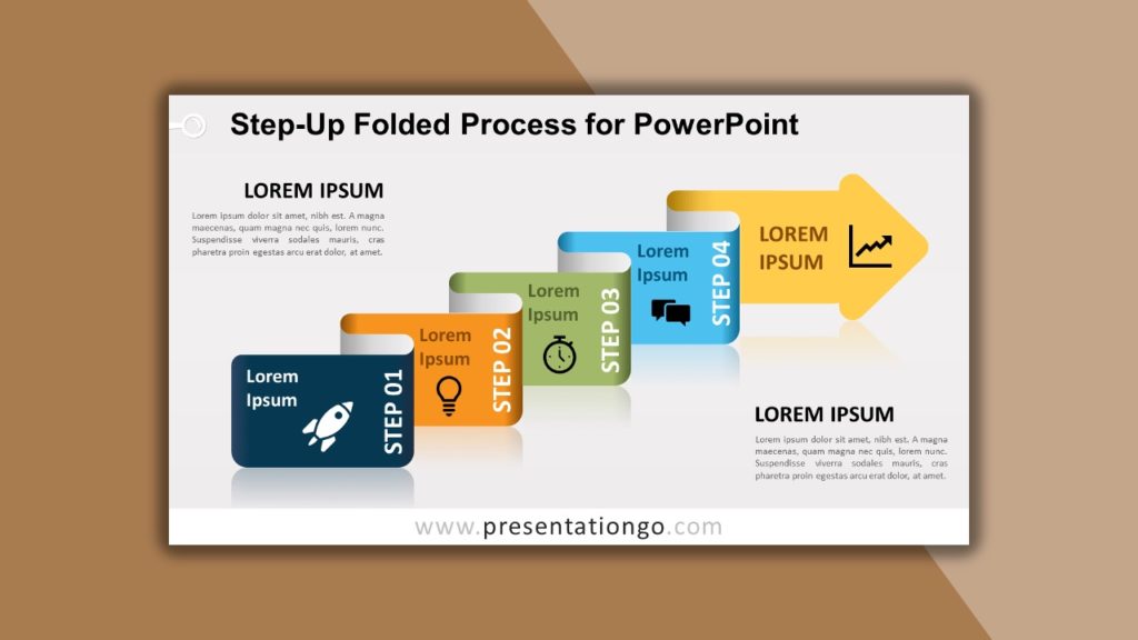 Free Step-Up Folded Process for PowerPoint and Google Slides
