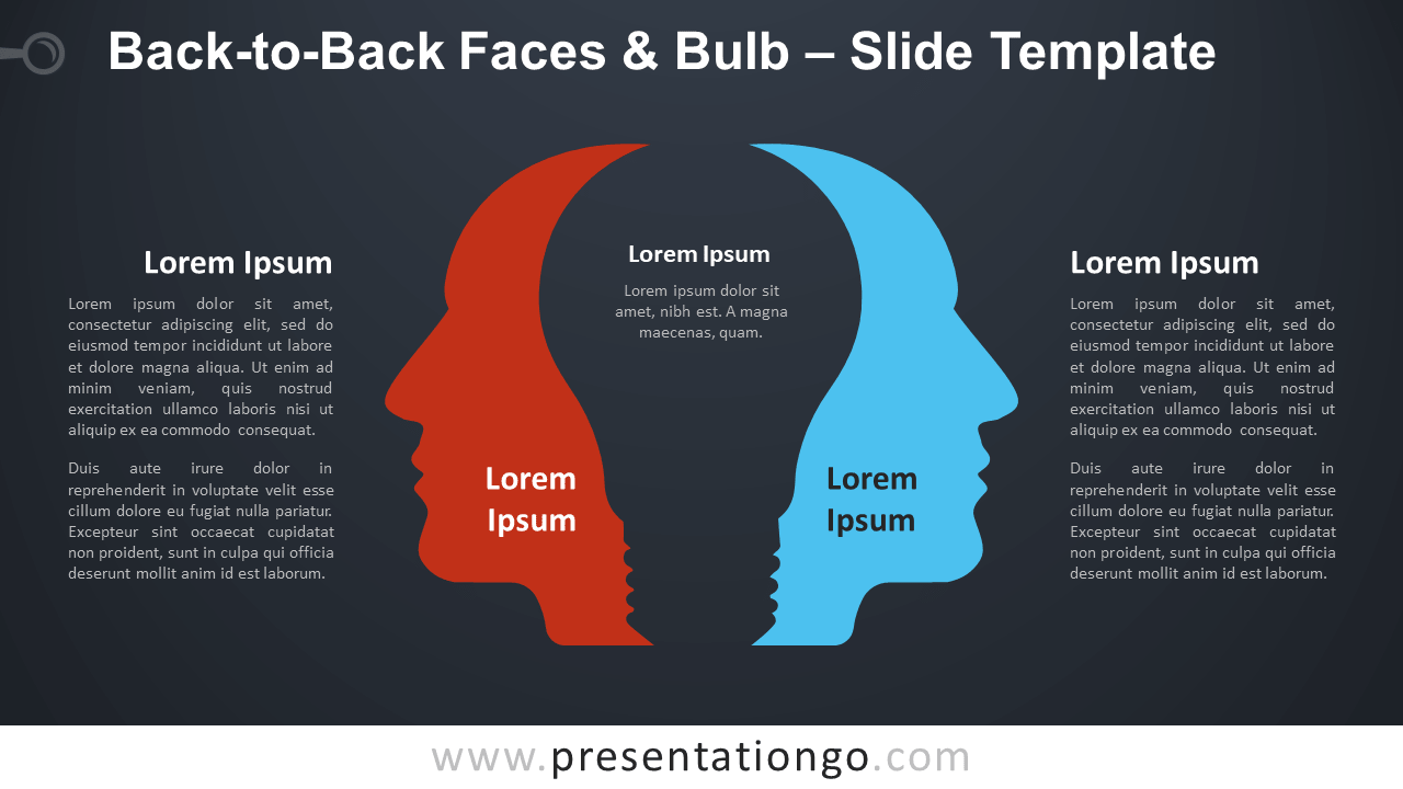 Free Back-to-Back Faces and Bulb Graphics for PowerPoint and Google Slides