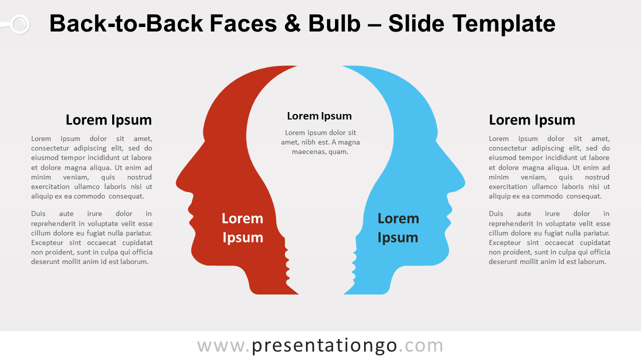 Free Back-to-Back Faces and Bulb for PowerPoint and Google Slides