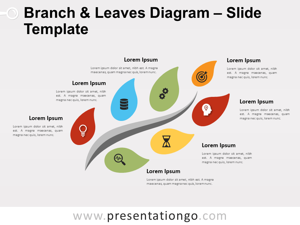 Free Branch Leaves Diagram for PowerPoint