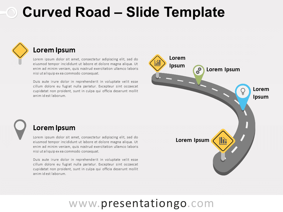 Camino Curvo Gráfico Gratis Para PowerPoint Y Google Slides
