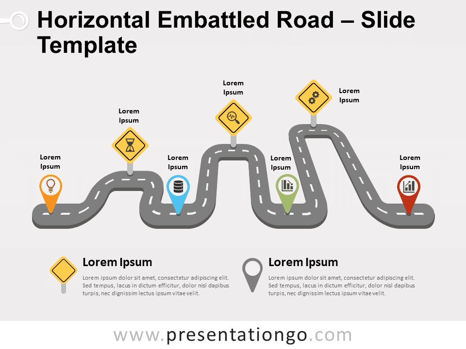 Carretera de Doble Ápice Embrazada Horizontal - Gráfico Gratis Para PowerPoint Y Google Slides