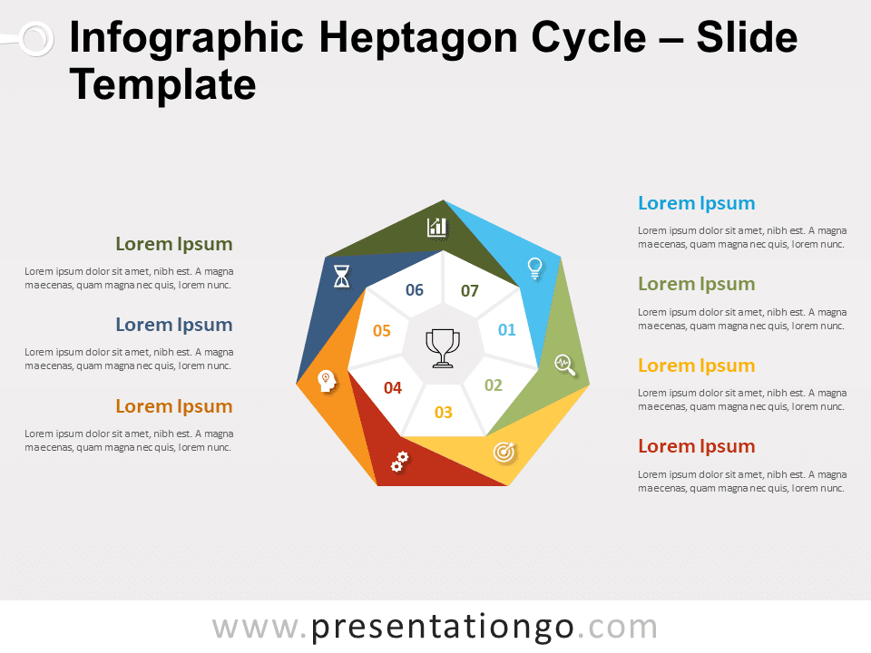Infografía de Ciclo Heptagonal Gratis Para PowerPoint Y Google Slides