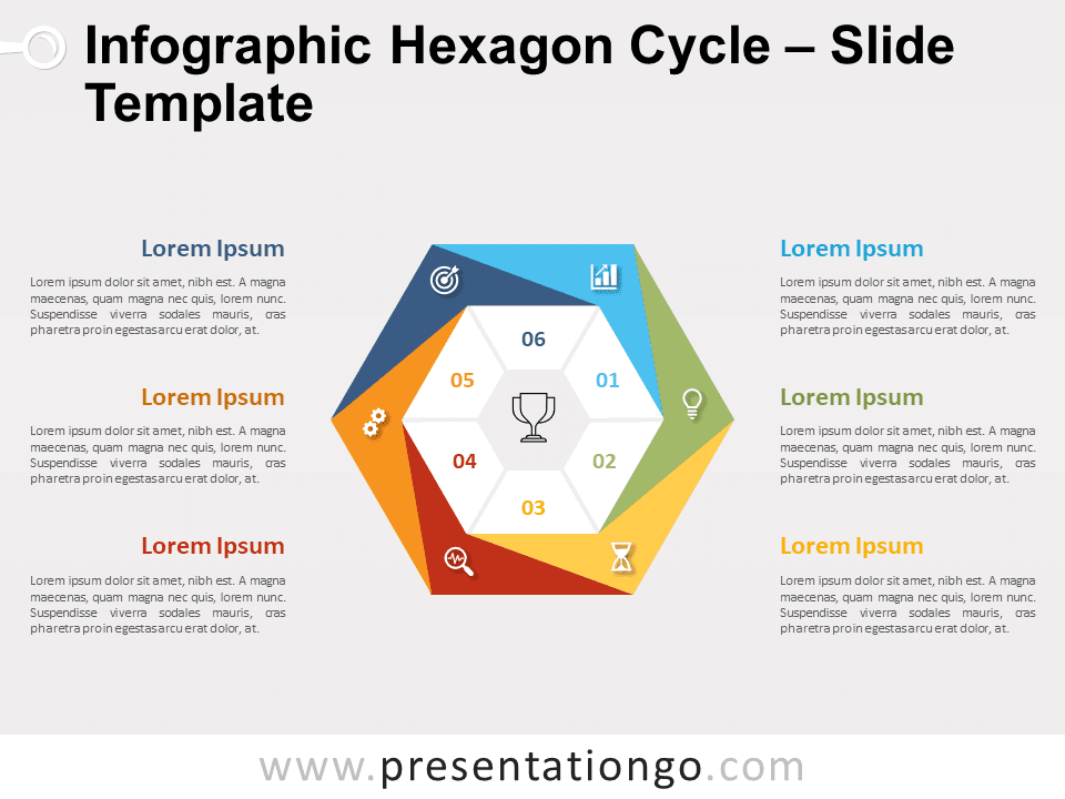 Infografía de Ciclo Hexagonal Gratis Para PowerPoint Y Google Slides