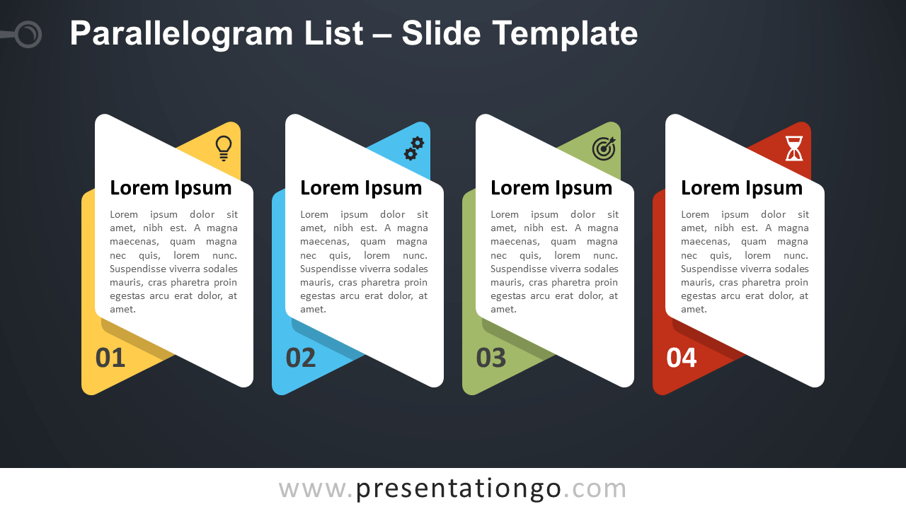 Free Parallelogram List Table for PowerPoint and Google Slides