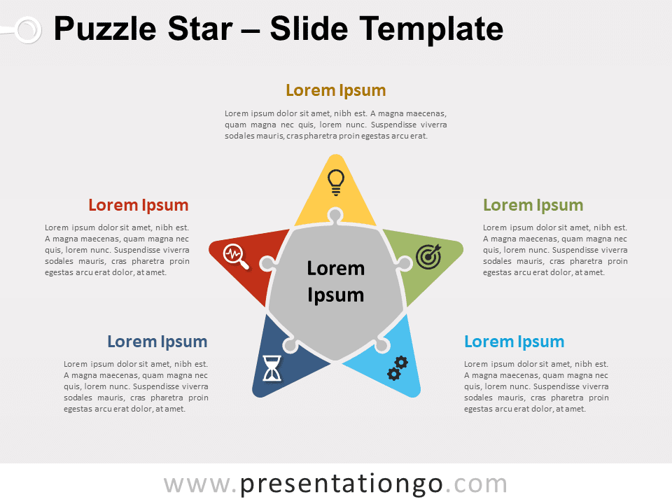 Estrella de Rompecabezas Diagrama Gratis Para PowerPoint Y Google Slides