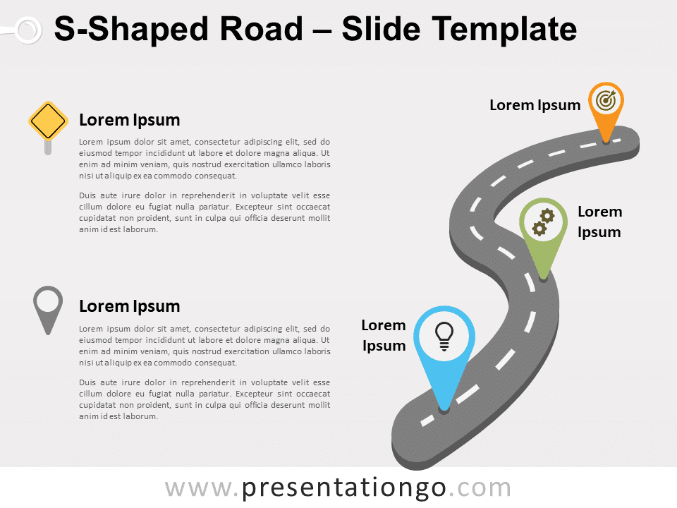Camino en Forma de S Gráfico Gratis Para PowerPoint Y Google Slides