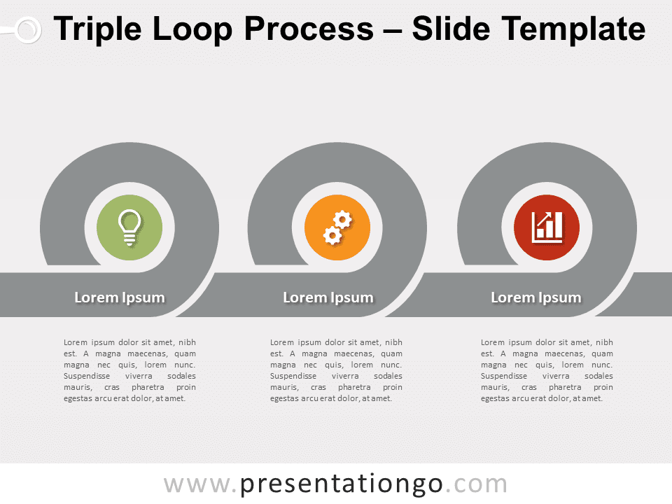 Proceso de Triple Bucle - Diagrama Gratis Para PowerPoint Y Google Slides