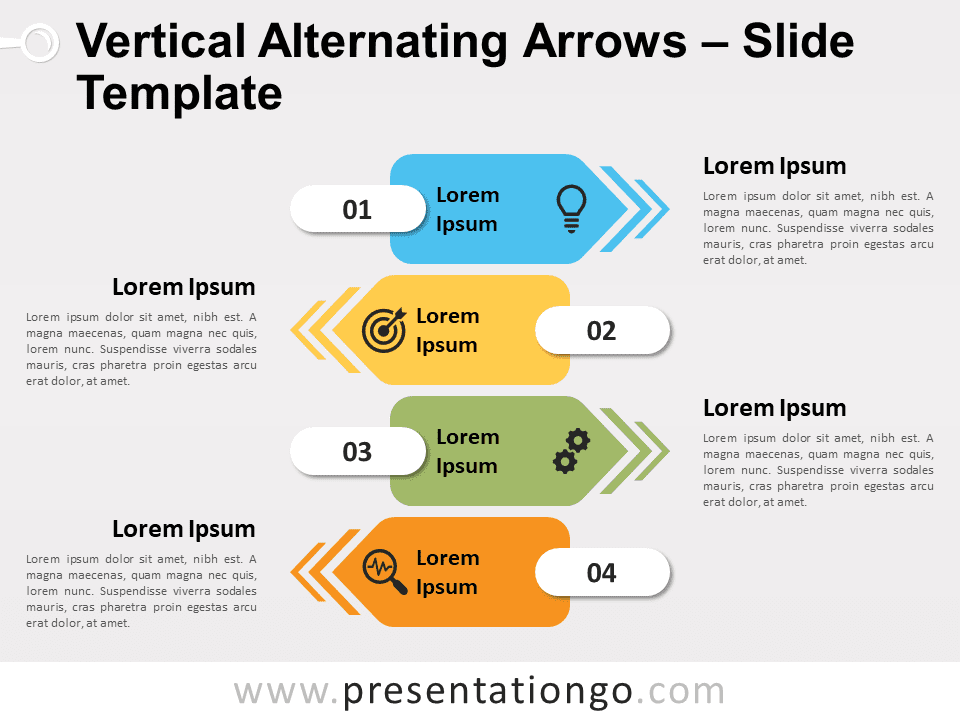 Flechas Verticales Alternas Gráfico Gratis Para PowerPoint Y Google Slides