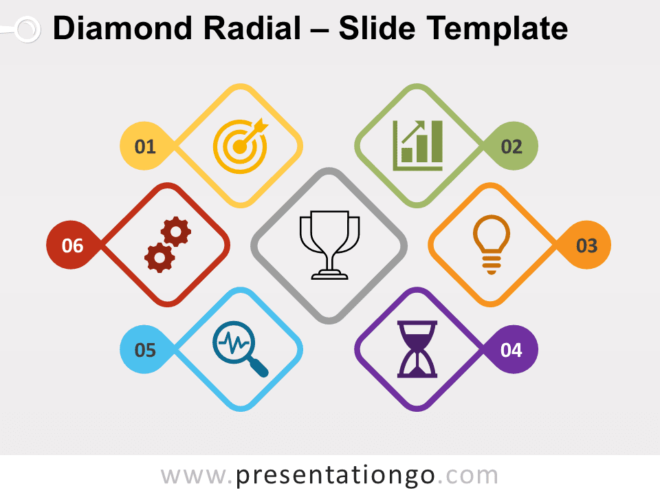 Diamante Radial Gráfico Gratis Para PowerPoint Y Google Slides
