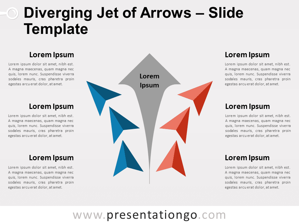 Jet de Flechas Divergentes Gráfico Gratis Para PowerPoint Y Google Slides