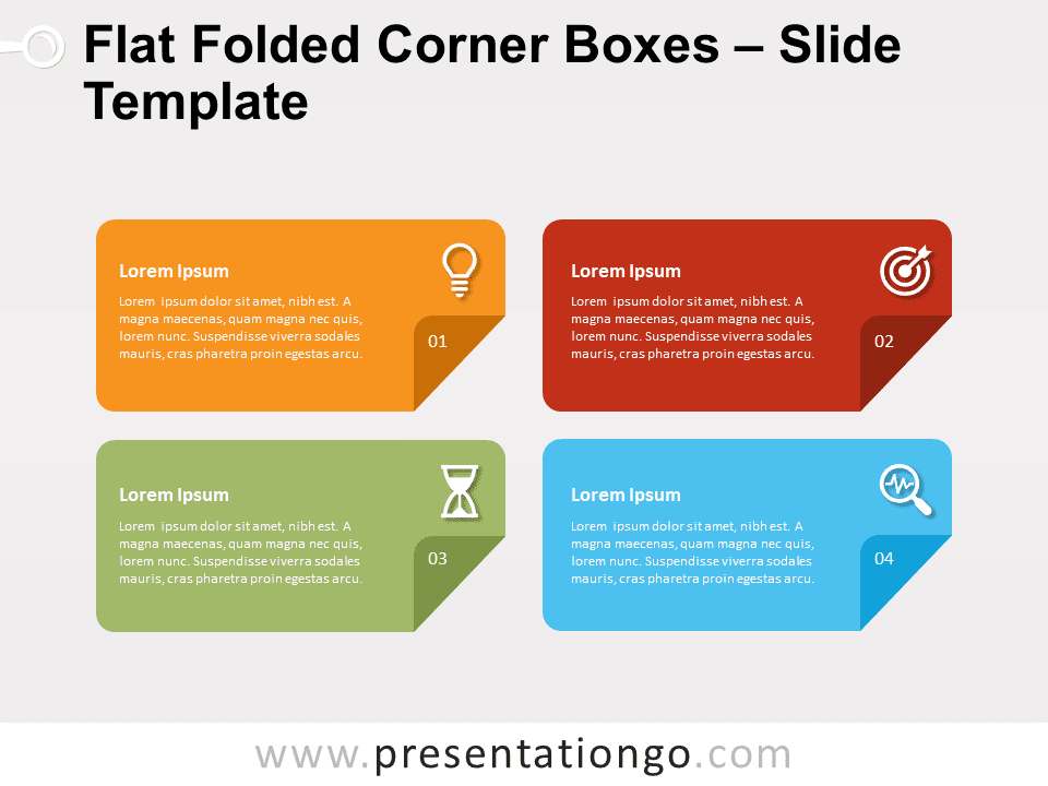 Cajas de Esquina Dobladillo Planas - Gráfico Gratis Para PowerPoint Y Google Slides