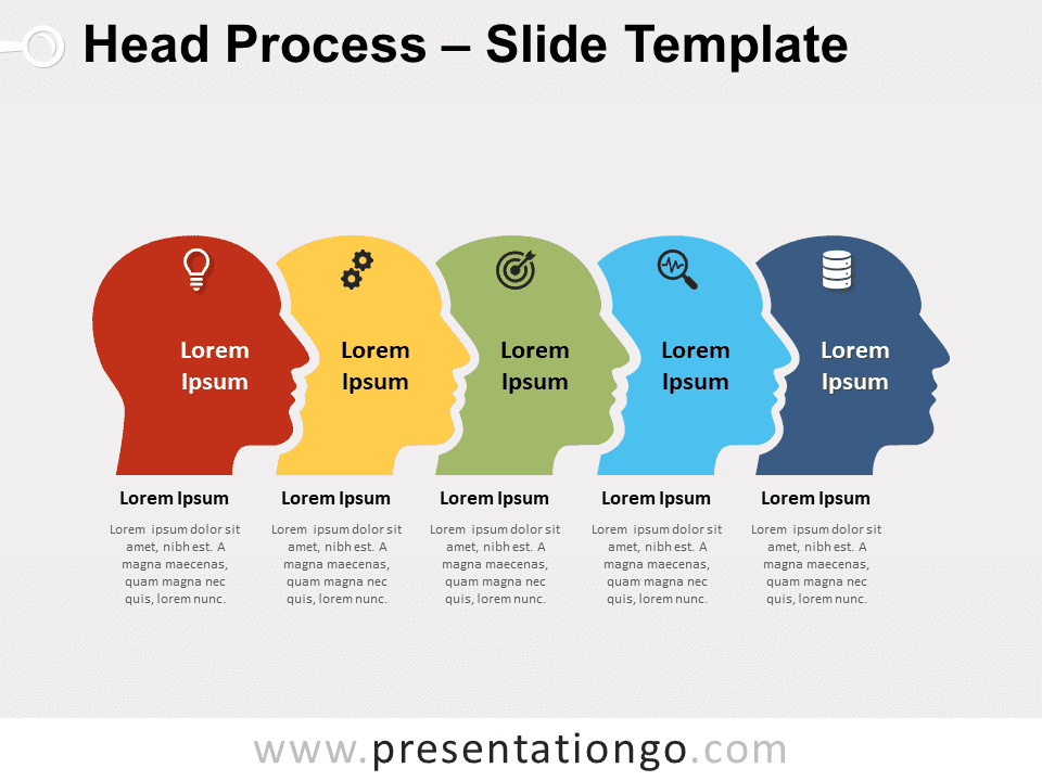 Proceso de Cabeza Gráfico Gratis Para PowerPoint Y Google Slides
