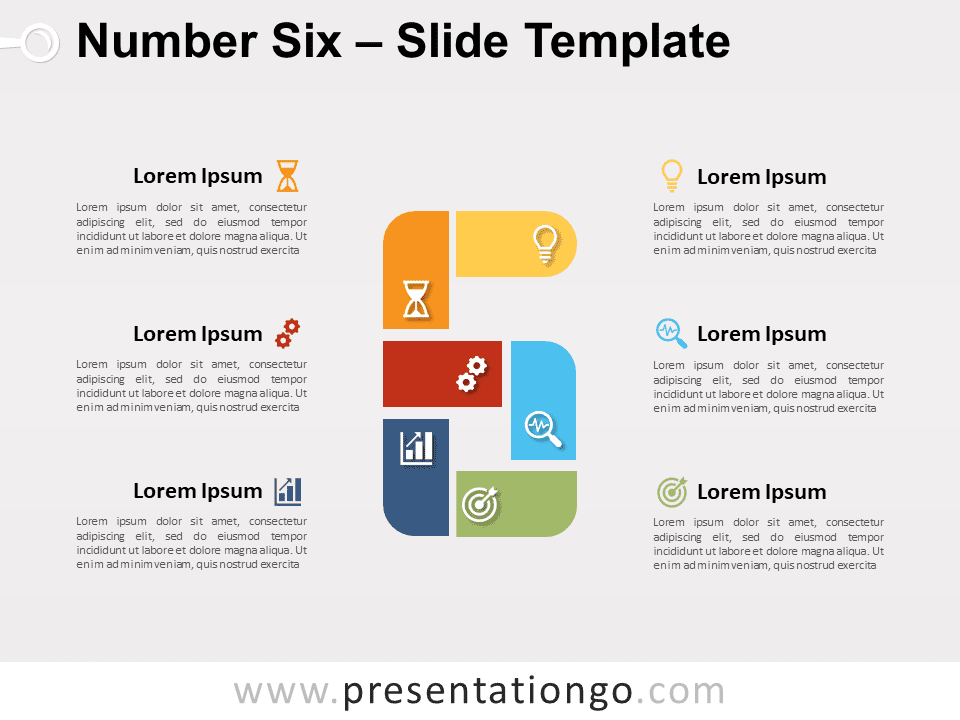 Número Seis Gráfico Gratis Para PowerPoint Y Google Slides