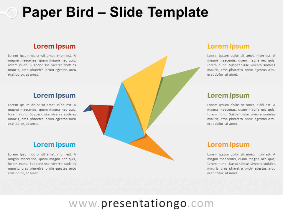 Pájaro de Papel Gráfico Gratis Para PowerPoint Y Google Slides