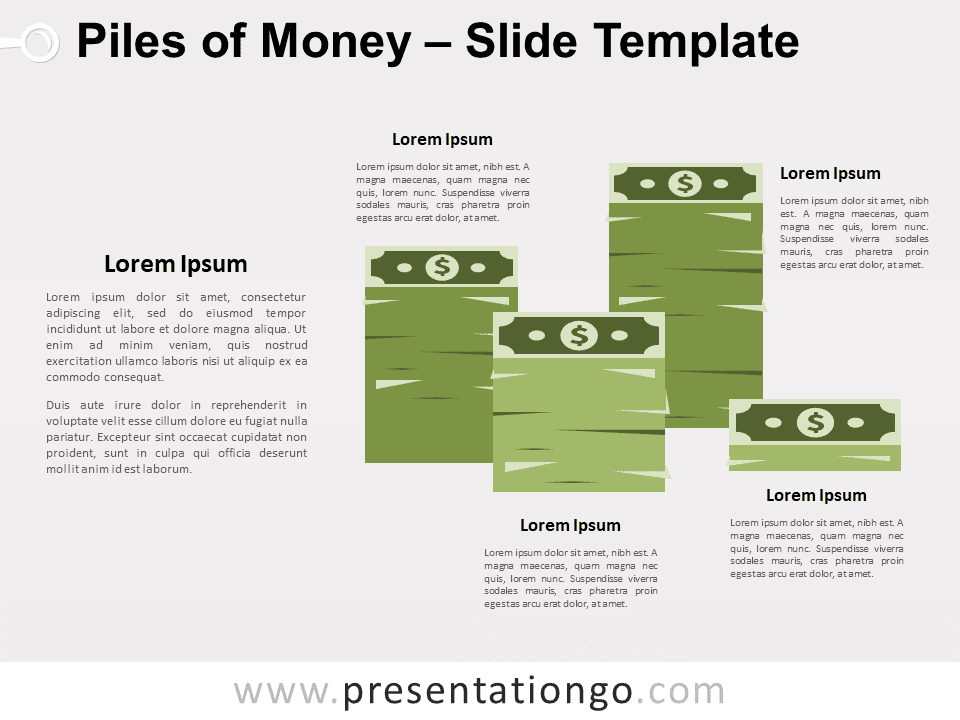 Pilas de Dinero Gráfico Gratis Para PowerPoint Y Google Slides