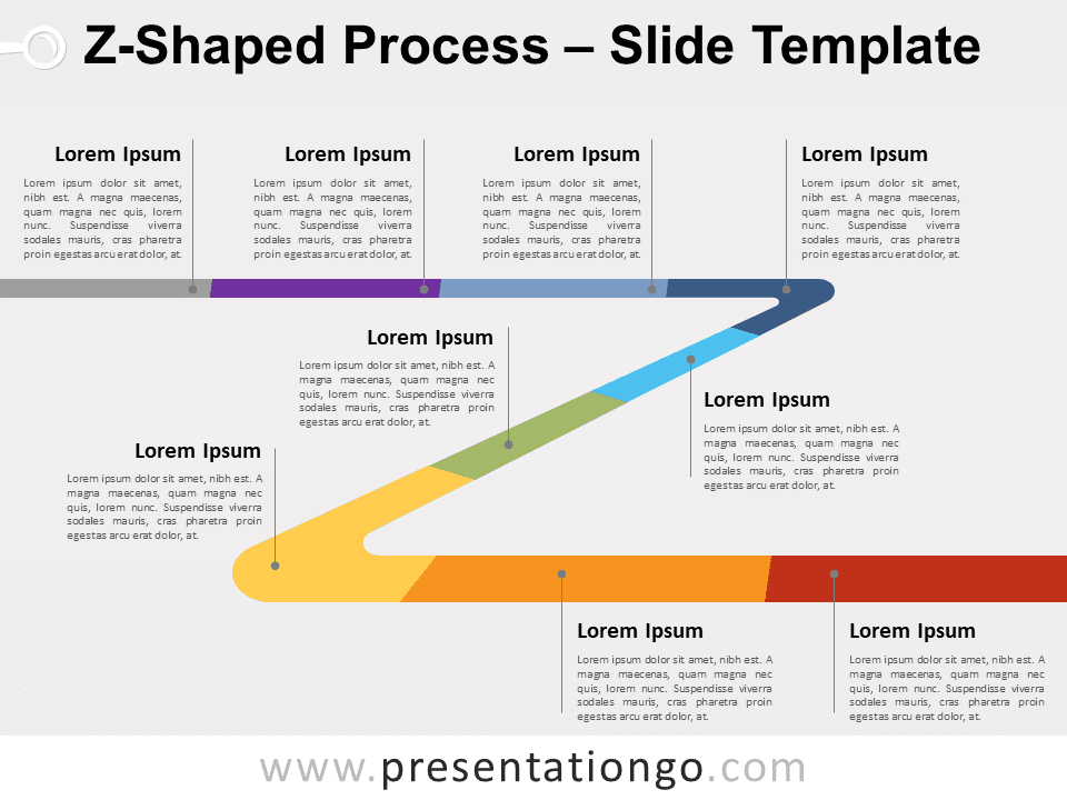 Proceso en Forma de Z Gráfico Gratis Para PowerPoint Y Google Slides