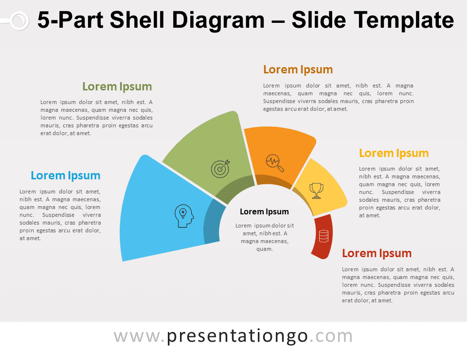 Diagrama de Concha de 5 Partes Gratis Para PowerPoint Y Google Slides