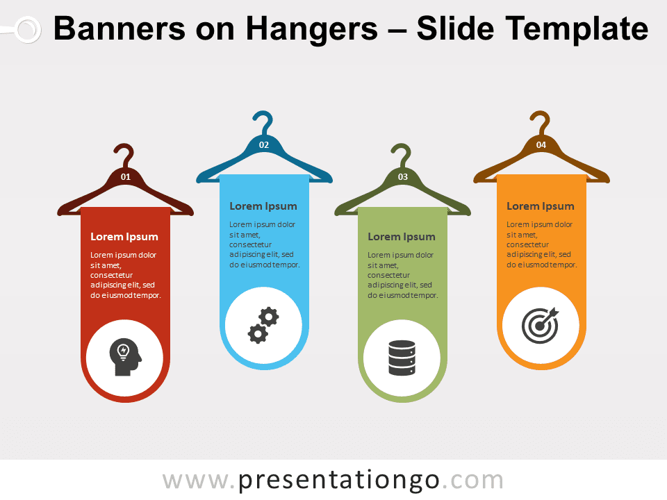 Banners en Perchas Gráfico Gratis Para PowerPoint Y Google Slides